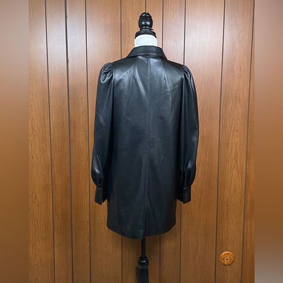 Alice By Temperley Becky Faux Leather Shirt Dress size 4 - Picture 8 of 14